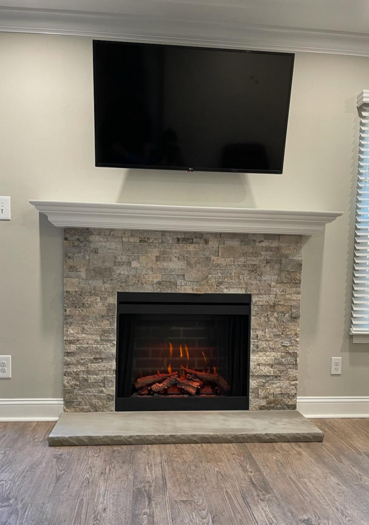 Fireplaces Install Gallery Energy, How To Replace Tile Fireplace With Stone Veneer